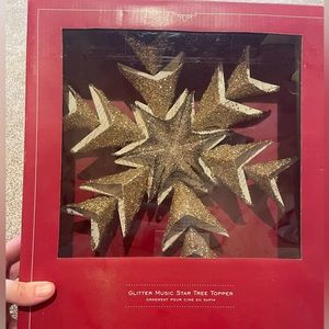 Pottery Barn glitter music star tree topper